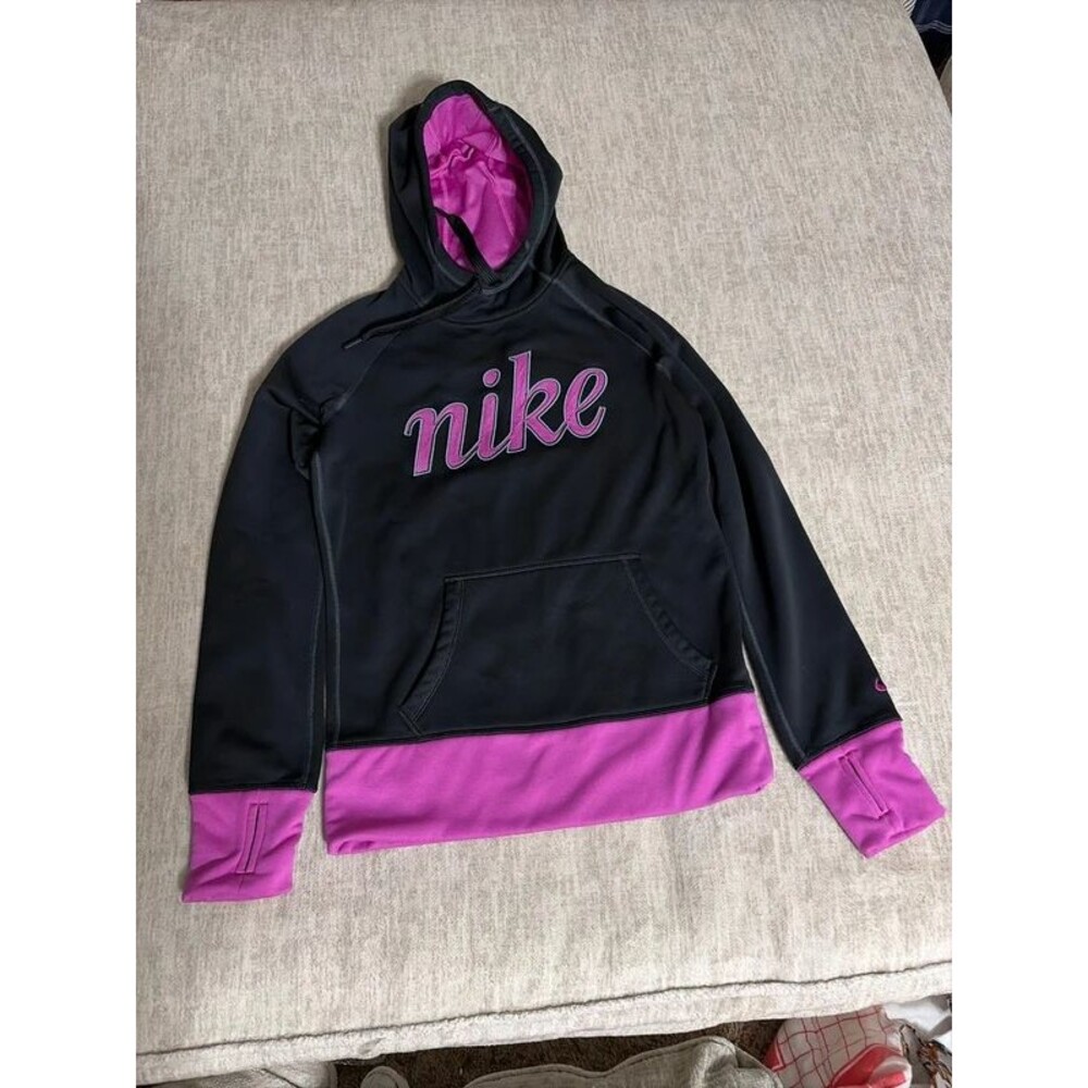 Nike Therma-Fit Pink & Black Hooded Junior Women's Sweatshirt Small